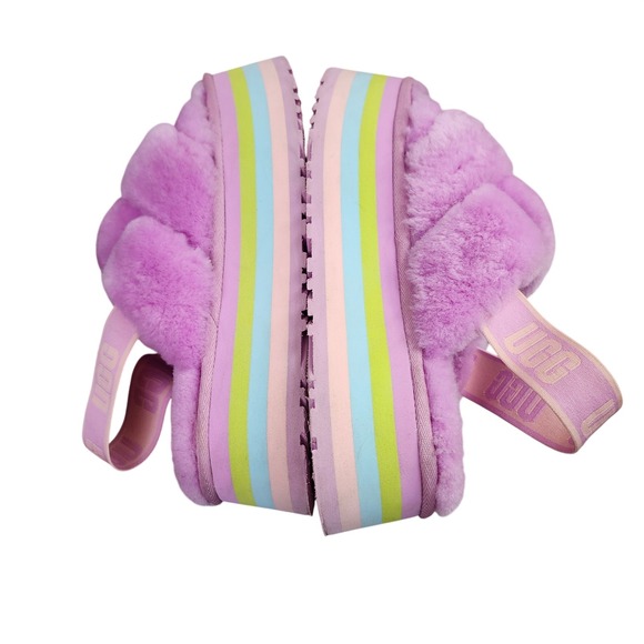 UGG Disco Knot Slide Purple Sky Pink Rainbow Platform Sandals 1120960 Sz 9 - Picture 6 of 10